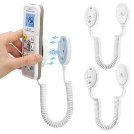 WALLFID Magnetic Remote Control Holders with Spring Ropes - Safely Secure Remotes & Small Items, Wall-Mount with Adhesive, Anti-Loss, Rapid Adsorption, Extendable Spring - Color: White 70 inch