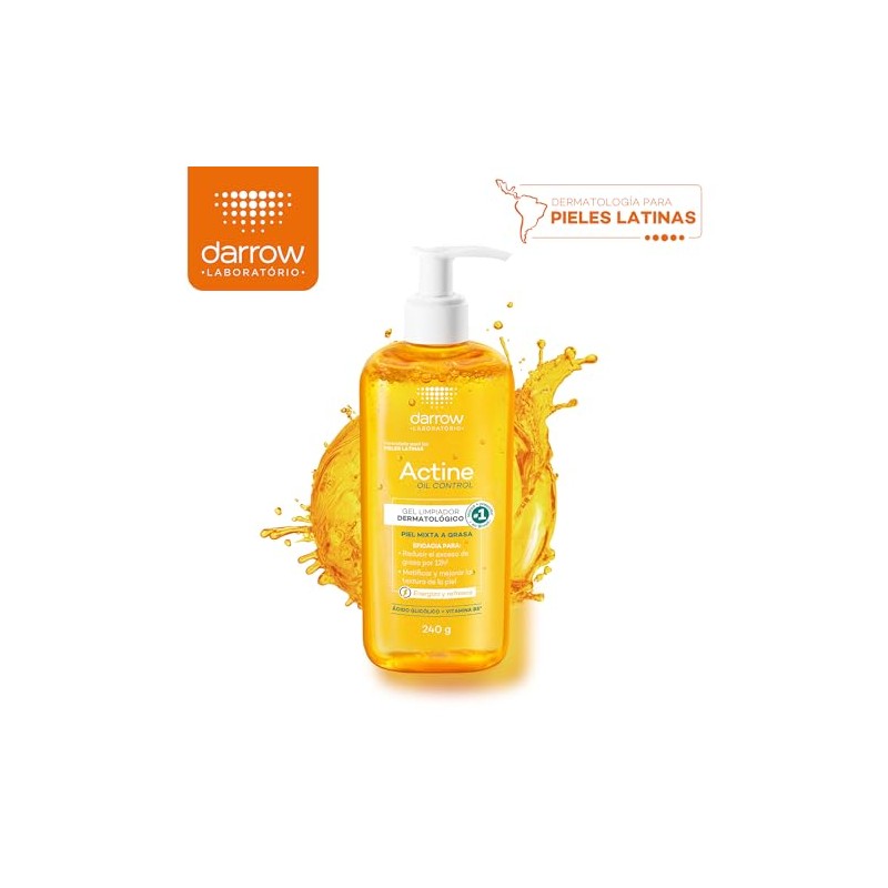 DARROW, Actine Oil Control Gel Limpiador Dermatológico, Piel Mixta a