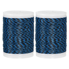 MECCANIXITY Archery Recurve Bow String Serving Thread 120 Yard / 110 m Nylon Bowstring for Recurve Bow Compound Tying Sight Nock Point (Blue/Black, Pack of 2)