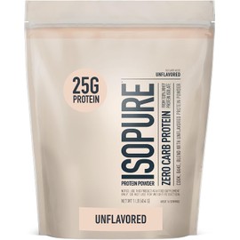 Isopure Isopure Zero Carb 100% Pure Whey Isolate Protein Powder, Lactose Free, Gluten Free, With Vitamins, Unflavored, 25g Protein Per Serving, 1 Lb, 16 Servings