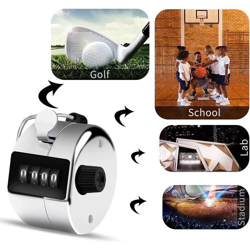 Voarge Hand Counter Clicker Pedometer, Hand Counter with 4-Digit Display