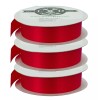 Lee Display 3 Rolls of 1in Red Ribbon No-Wire Edge