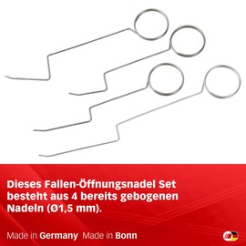 Multipick Multipick Trfallen ?ffnungsnadeln - [4 Stck | Made in Germany] Dietrich Set Universal - ?ffnet nahezu jede Tr - Profi Schlsseldienst Trfallendraht - ?ffnungs Werkzeug - Schloss?ffner
