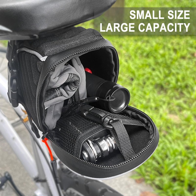 Danuosie Bike Seat Bag, Bicycle Saddle Bag, 3D Shell Under