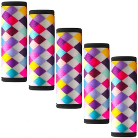 Gowraps Suitcase Tags Identifiers-Luggage Handle Wrap Travel Luggage identifiers For Suitcases Unique Travel essentials for Airplane/Flying/Luggage (Colorful Check)