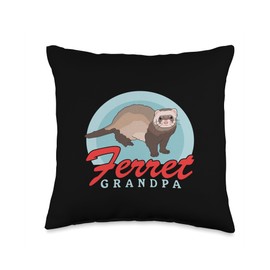 Ferrets Lover Gifts Merch Grandpa Owner Ferret Throw Pillow, 16x16, Multicolor