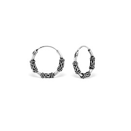 Savlano 925 Sterling Silver Bohemian Tribal Bali Hoop Earrings for Women - Made in Italy Comes With Savlano Gift Box (BSH)