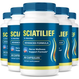 (5 Pack) Sciatilief Capsules – Original Nerve Support Formula with Natural Blend to Help Maintain Nerve Health, Comfort & Signal Function | Easy-to-Swallow Daily Pills for Everyday Use (300 Capsules)