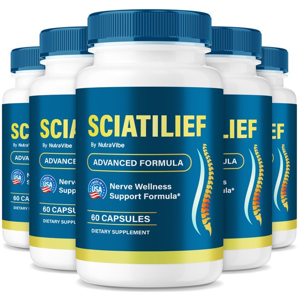 (5 Pack) Sciatilief Capsules – Original Nerve Support Formula with