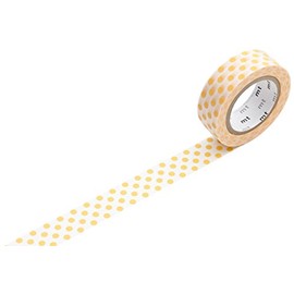 MTWashi Tape MT01D132Z Japanese Washi Masking Tape - Light Orange Polka Dots, Dot Apricot