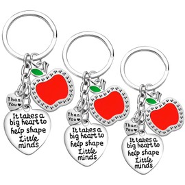 Teacher Appreciation Gift for Women, 3PCs Teacher Keychain Set, Jewelry Gift for Teachers, Birthday Gift for Teacher Gifts From Students (Style C)