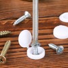 100 Pcs White Screw Cover Caps, Plastic Hinged Screw Covers