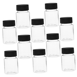 VILLFUL 10pcs Transparent Sampling Bottles with Sealing Lids Wide Mouth Design for Easy Pouring for Laboratory Classroom and Household Liquid Storage