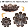 2Pcs Brass Lotus Incense Holder,Detachable Sticks Incense Burner Ash Catcher,Brass