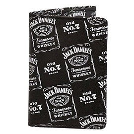 Jack Daniels Signature Label Trifold Wallet - Black Leather