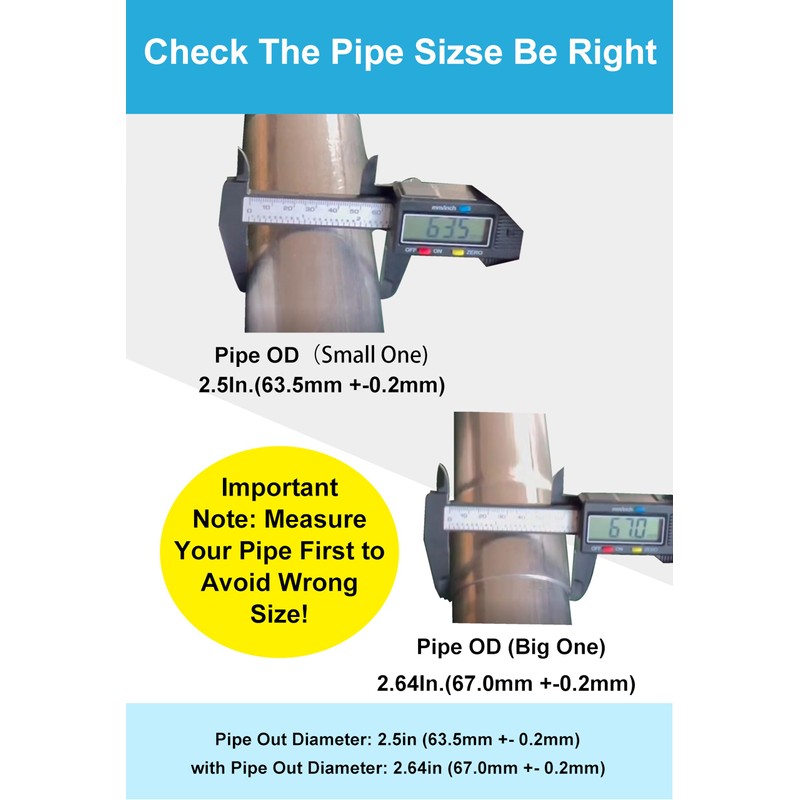 DecoHongDi 2.5 Inch Exhaust Clamps 2 Packs,2 1/2in Lap Joint
