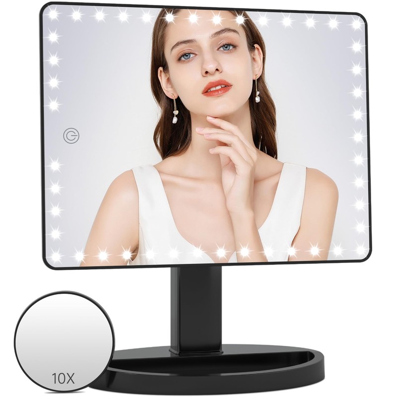 FUNTOUCH Large Lighted Makeup Mirror with Lights, Light Up Mirror