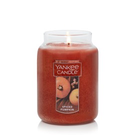 Yankee Candle Spiced Pumpkin Scented, Classic 22oz Large Jar Single Wick, Over 110 Hours of Burn Time, Perfect Accent for Fall Decor & Gifting