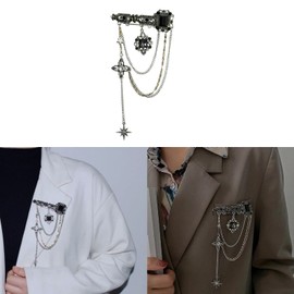 DIIOOMIEEU Stylish Vintage Jewellery Brooch for Men Women Chain Pin Suit Jackets Aesthetic Decoration for Men Women