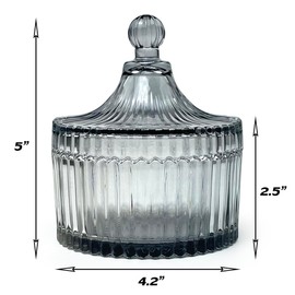 YILUSHENGHUA Colorful Glass Jar With Lid,Candy Cookie Jars,Jewelry Box,Buffet Jar Biscuit Containers Food Storage,Decorative Jar(Gray)