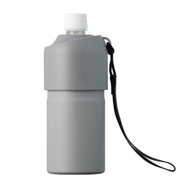 Atlas AQBIB-AGY Plastic Bottle Holder, Cold Water Bottle, 16.9 fl oz (500 ml), 650 ml, Vacuum Insulated, Bottle-In Bottle with Strap, Gray