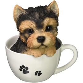Toyo Sekisu Dog Ornament (Yorkshire Terrier) 14088, Brown, Approx. 5.1 x 4.9 x 5.9 inches (13 x 12.5 x 15 cm)