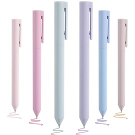 SAHENITEANA 6Pcs Colored Gel Pens, Pastel Ink Colors, Quick Dry Ink Pen Fine Point 0.5mm Smooth Writing for School Supplies Journaling Notetaking Stationery (Morandi)