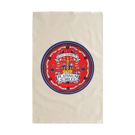 SmartyPants Queen's Platinum Vintage 2022 Tea Towel - Queen Elizabeth Her Majesty 70 Years Commemorative Memorabilia Souvenir Royal Celebration Anniversary British Kitchen (Natural Prime)