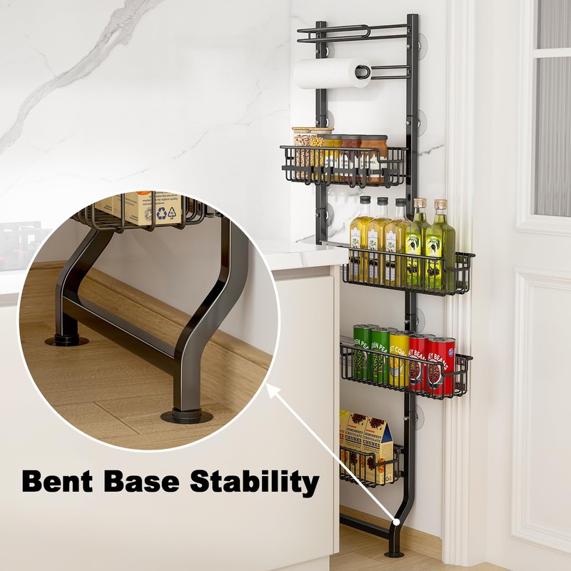 BUKFEN 6-Tier Slim Corner Shelf, Spice Rack Next to Fridge