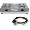 SONRET 2 Burner Gas Stove , stainless steel with Hose