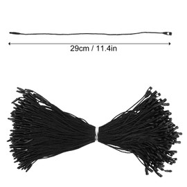 Pack of 1000 Hanging Labels String, Clothing Hang Tag String, Clothing Tag Rope, String Price Lock Tags with Snap Closure for Jewellery Luggage Accessories Brand Sign, 19.5 cm (Black)