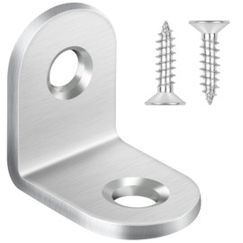 Bolatus 20Pcs Small Brackets 20x20x16mm L Brackets Stainless Steel Angle Brackets with Screws, Corner Bracket for Wood Furniture Desk Drawer