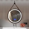 Generic Round, Wall Mounted Smart Mirror with Bluetooth Speakers (Black),