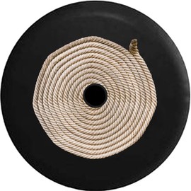 Funny Spare Tire Wheel Cover for Camper SUV Trailer Truck RV JP Thick PVC Leather | Coiled Rope Nautical Camping Outdoors Black 32 Inch with Backup Camera Hole