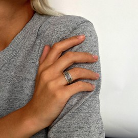 Silverly Women's Men's .925 Sterling Silver Rope Scroll Bali Style Slim 8mm Thumb Ring