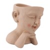 Men Face Flower Pot Hand Painting Resin Men Head Flowerpot