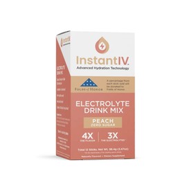 Electrolytes Powder - 3X Electrolytes, Zero Sugar with Vitamin C, B3, B6, Electrolytes Powder Packets for Hydration, Recovery & Immunity, Vegan & Gluten Free | Peach - 12 Packets