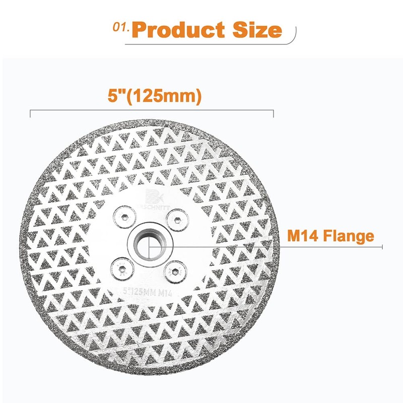 Electroplated Diamond Cutting Grinding Disc,BRSCHNITT 125mm for Granite Marble Single