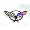 AUTO 2PC Black Front & Rear Deck Lid Cross Blue