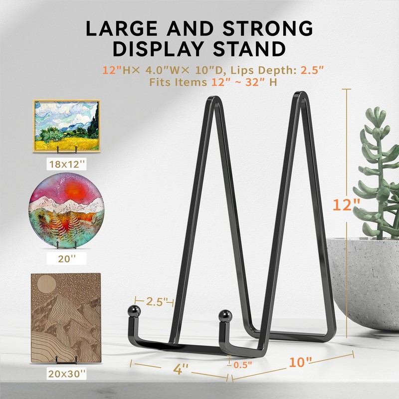 IPAME 12 Inch Large Plate Stands for Display - Metal