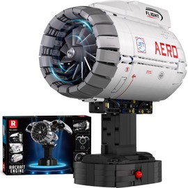 Reobrix Aircraft Engine Building Sets, Engine Model Kit That Works, Model Engine Kit for Adults with Motor 33019, STEM Mechanic Engineering Model Construction Toys for 14+ (1813 PCS)