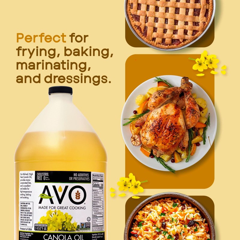 AVO NON-GMO Certified Expeller Pressed Canola Oil - 1 Gallon