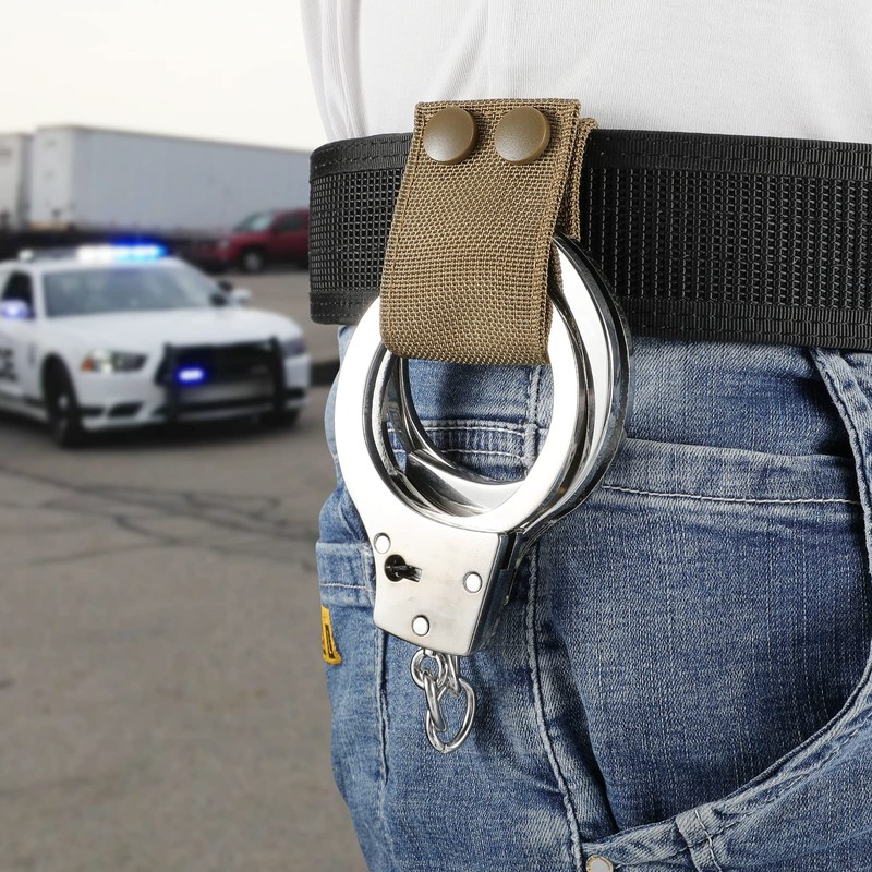 Tactical Handcuff Strap Holder Case Heavy Duty Nylon Single/Double Snap