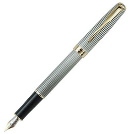 Pluma estilográfica Jinhao 601A de punta fina de iridio, barril de cobre retro y clip de flecha con borde dorado, rejilla de metal de bronce          