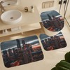 HDESDIS 4Pcs Modern Skyscraper Night Shower Curtain Sets, 4pcs Chicago