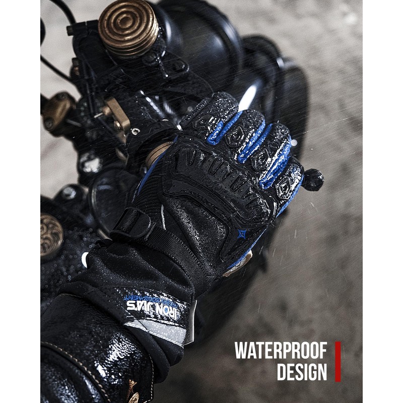 IRON JIA'S Motorcycle Gloves Winter Cold Weather Warm Touchscreen Waterproof
