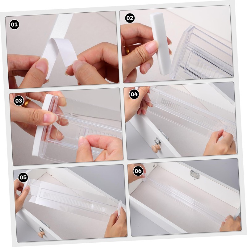 SHINEOFI 6 Pcs Expandable Clear Drawer Dividers Adjustable Organizers for