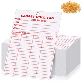 Supervitae 100 Sets Carpet Roll Tags with Safety Pins Grommet Reinforced Carpet Roll Inventory Tags for Flooring Store Price Cards 5" x 7"
