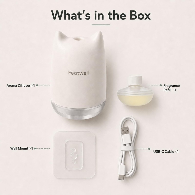 Waterless Diffuser with Leak-Proof Refill, 4 Mist Modes, Green Tea