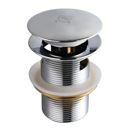 Kingston Brass VTDESHOE Trimscape Toe-Touch Tub Overflow, 1-1/2" Threaded Drain, Polished Chrome